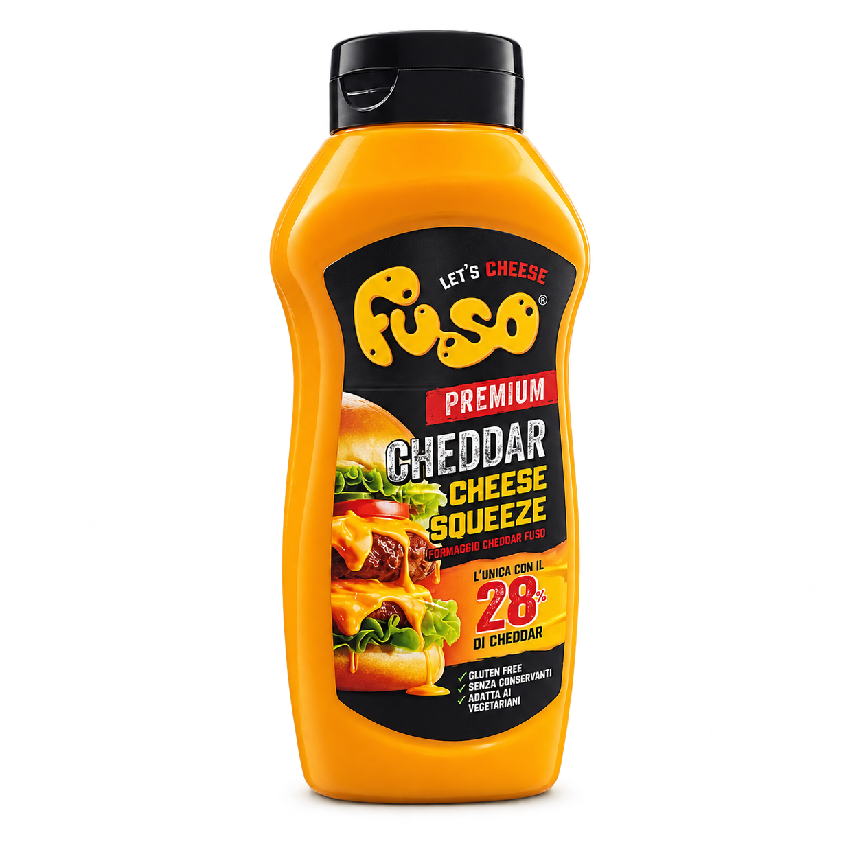Bottiglia squeeze Fuso Premium Cheddar da 950 g